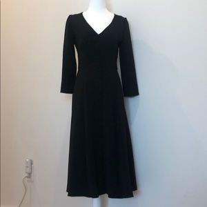 Sezane black midi length button front dress - 36/4